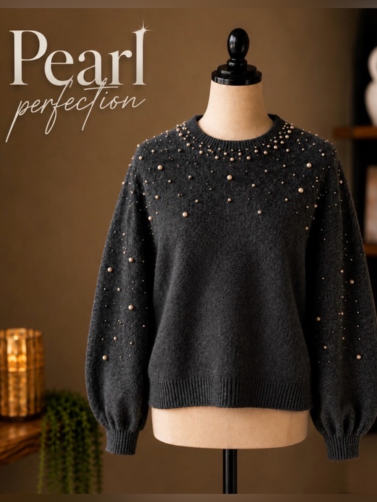 Sweaters - INC International Concepts Pearl Embellished Sweater | Small